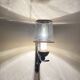 Wrought iron wall light, new fabric cabie, mirror lampshade
