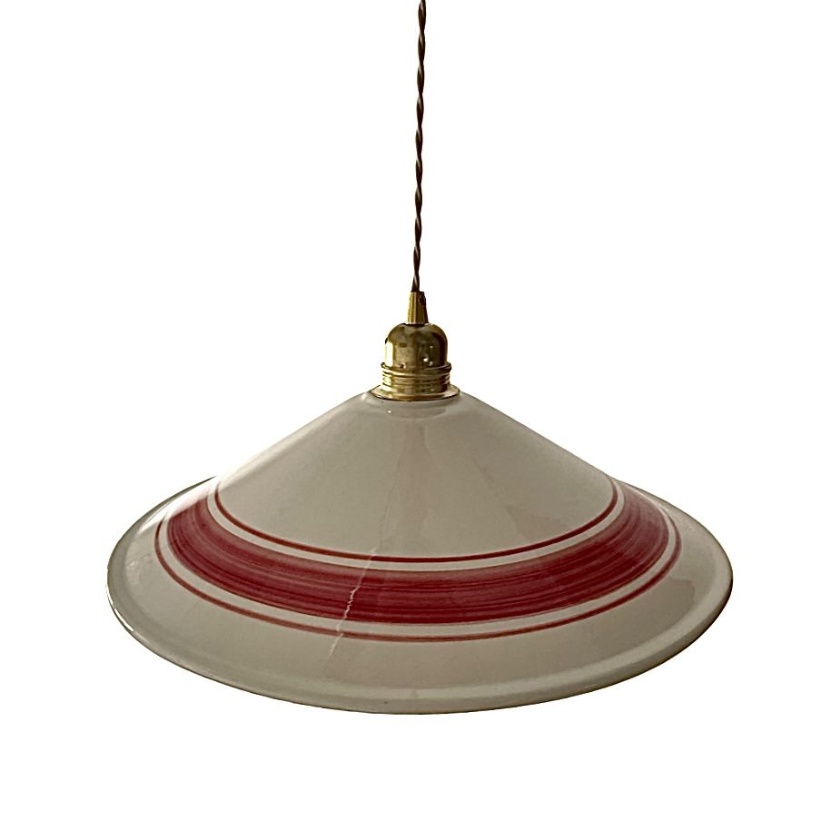 Vintage suspension lamp in electrified ceramic to nine