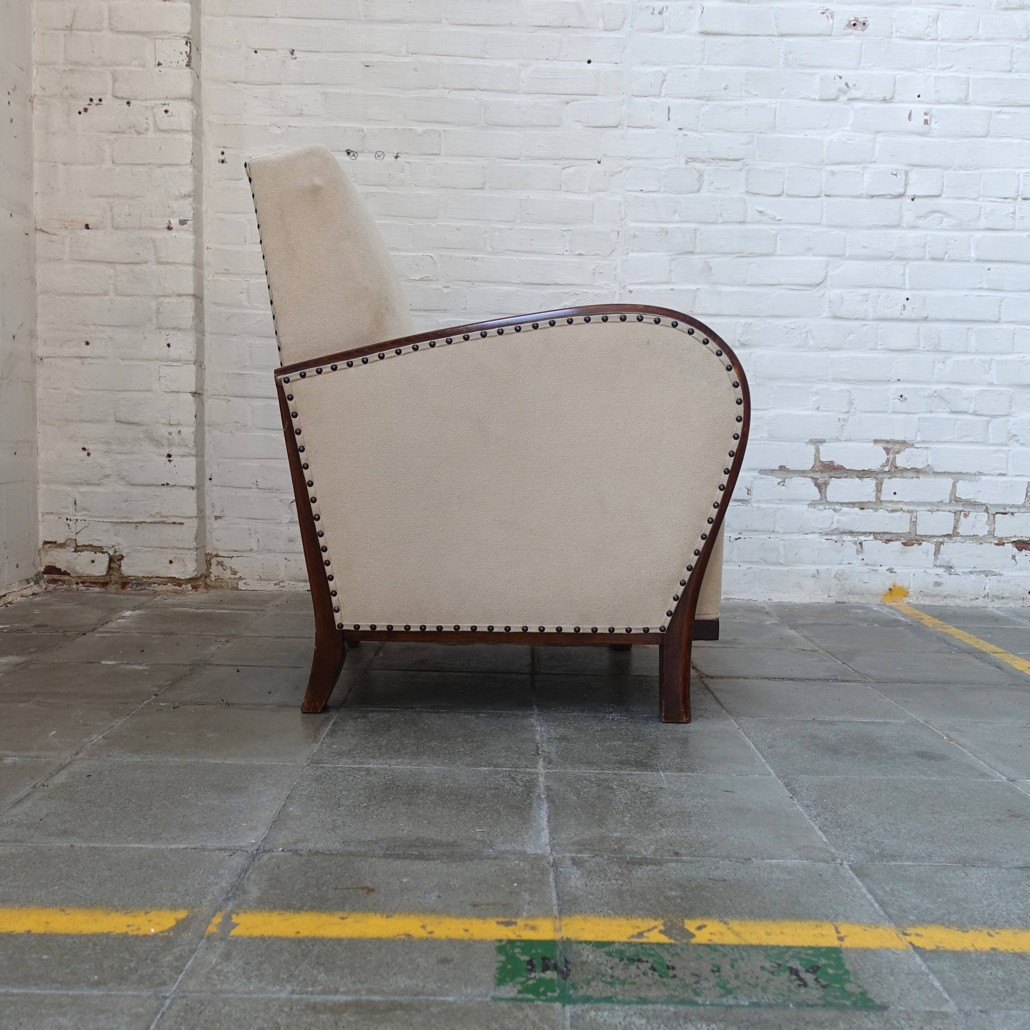 Set of 2 Hungarian Art Deco armchairs