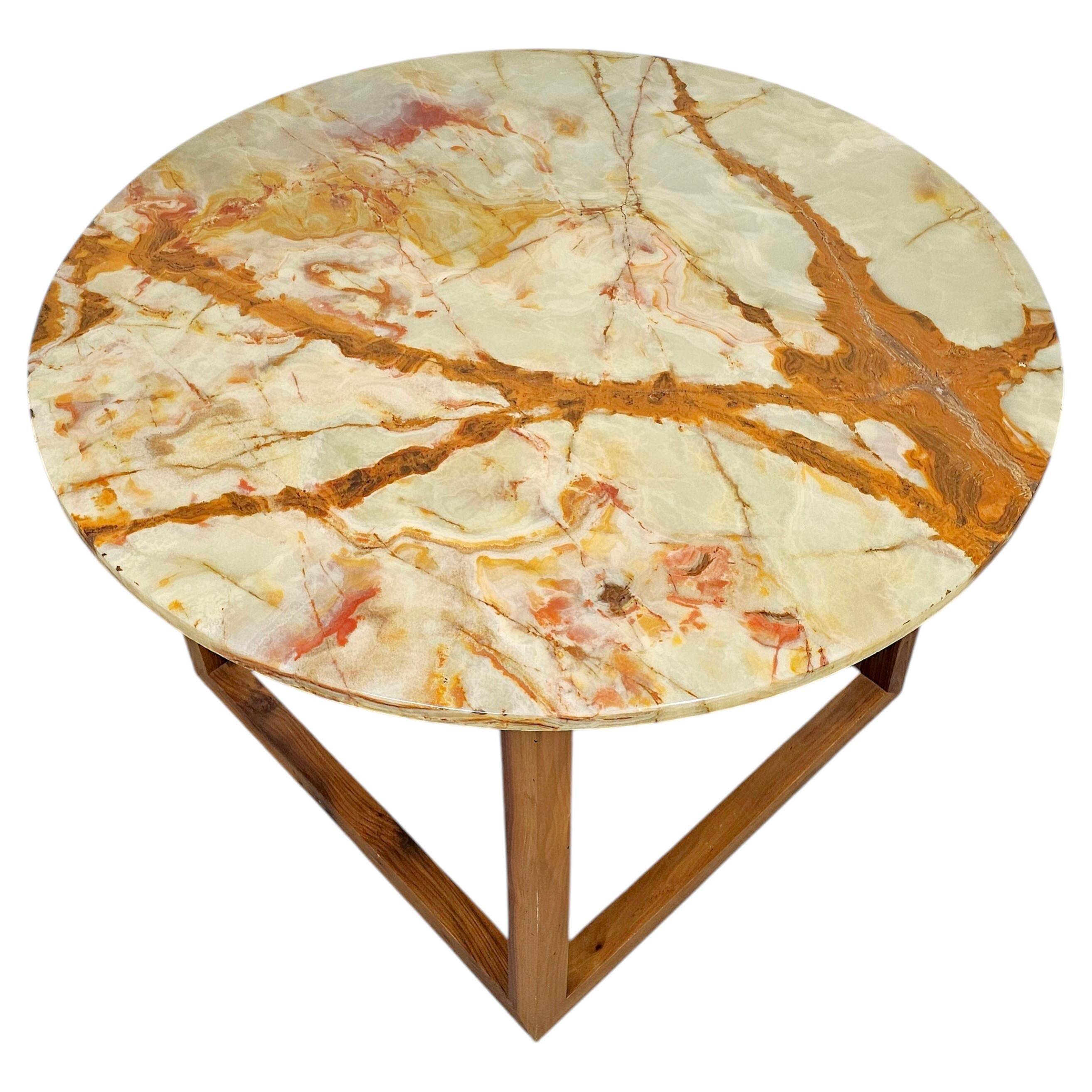 Art Deco coffee table by Josef Hoffmann for Wittmann with an onyx top.