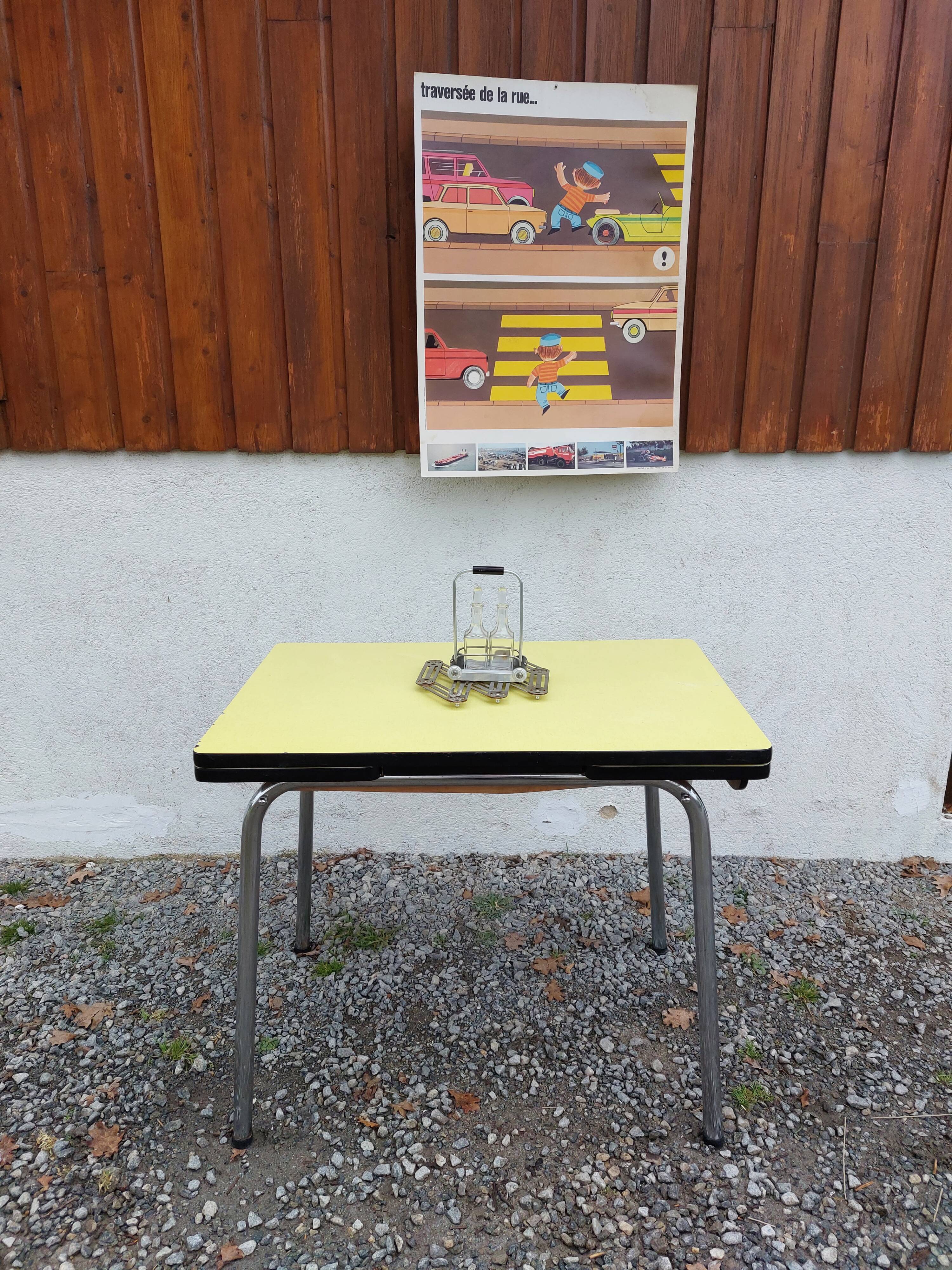 Yellow formica table
