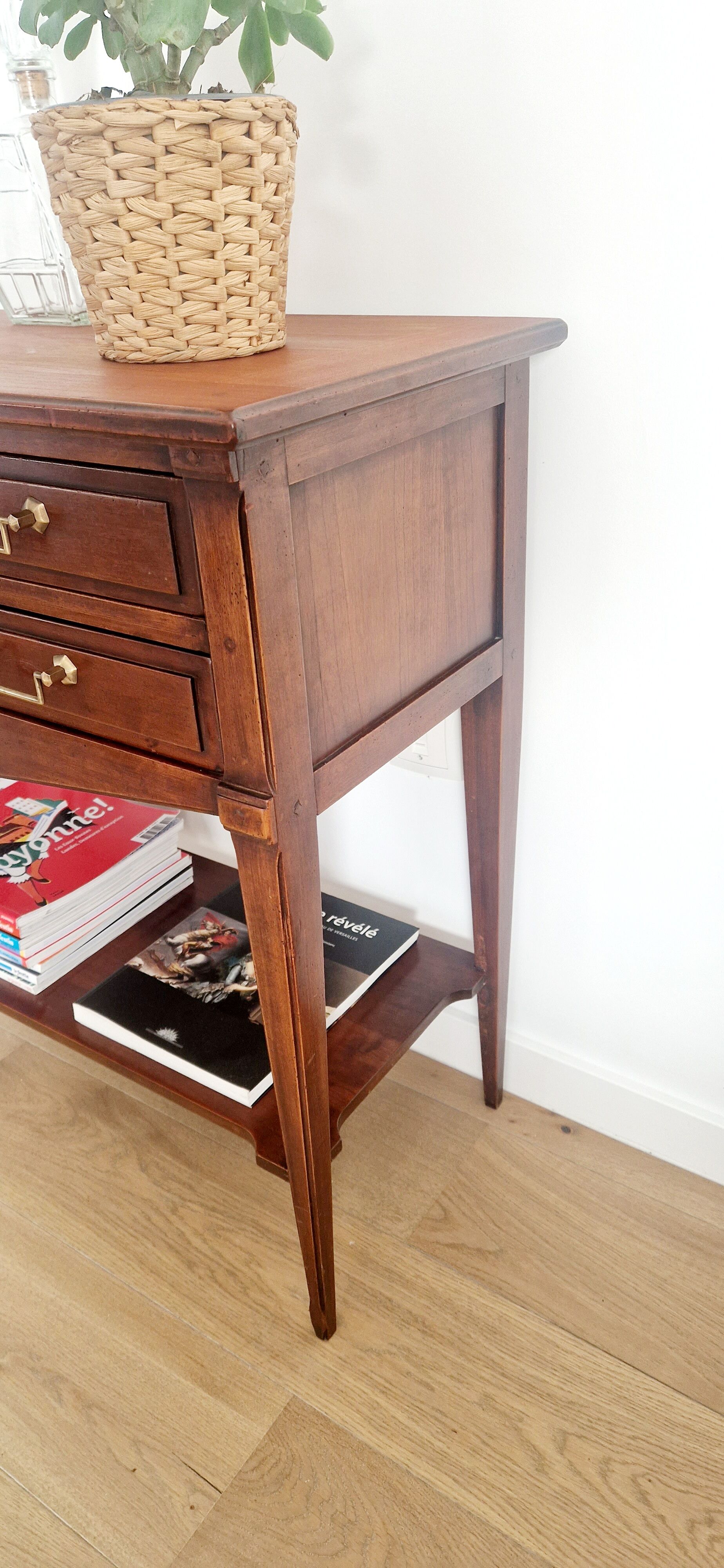 Console trolley style Directoire in mahogany