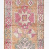 Pink Oriental Vintage Runner Rug, 86x309Cm