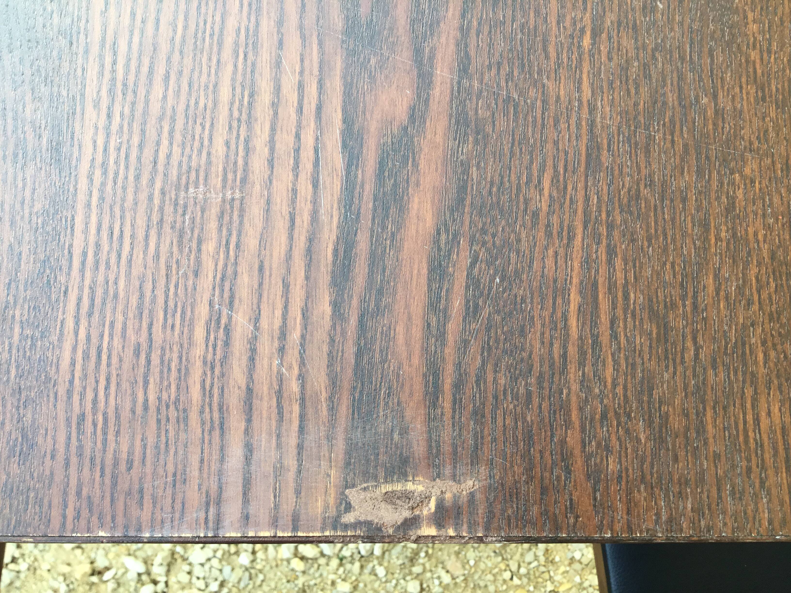 Ikea table late 20th century fusion model in dark wood and chrome legs