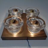 Copper and glass sconce from Cosack, Germany, 1960s.