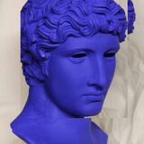 bust Apollo Greek Roman blue design
