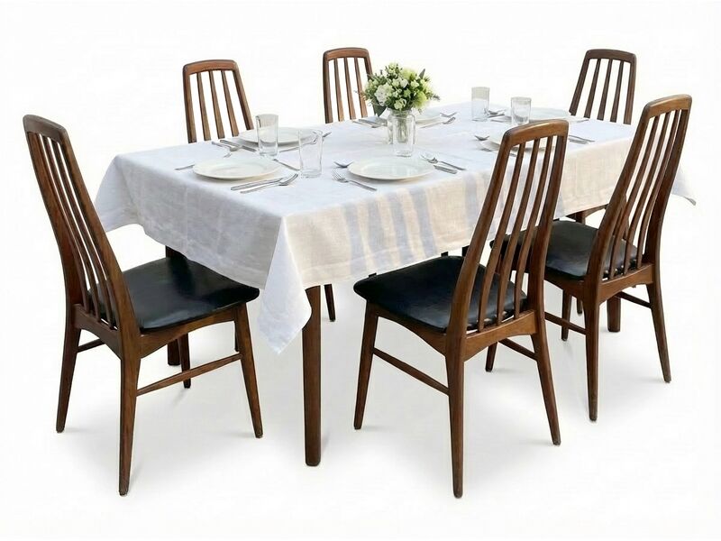 Set of 6 Danish chairs from Niels Koefoed Scandinavian EVA model 1960