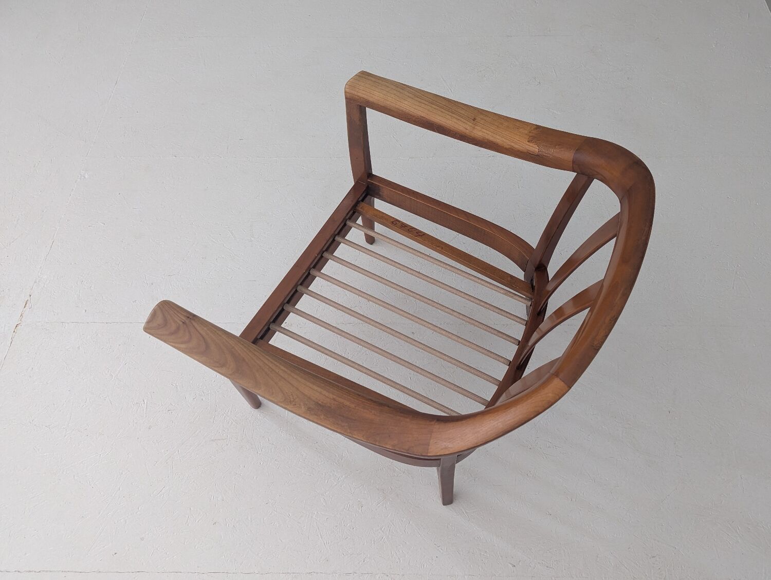 Mid-Century Wilhelm Knoll Cherry Wood Armchairs, Germany, 1960s