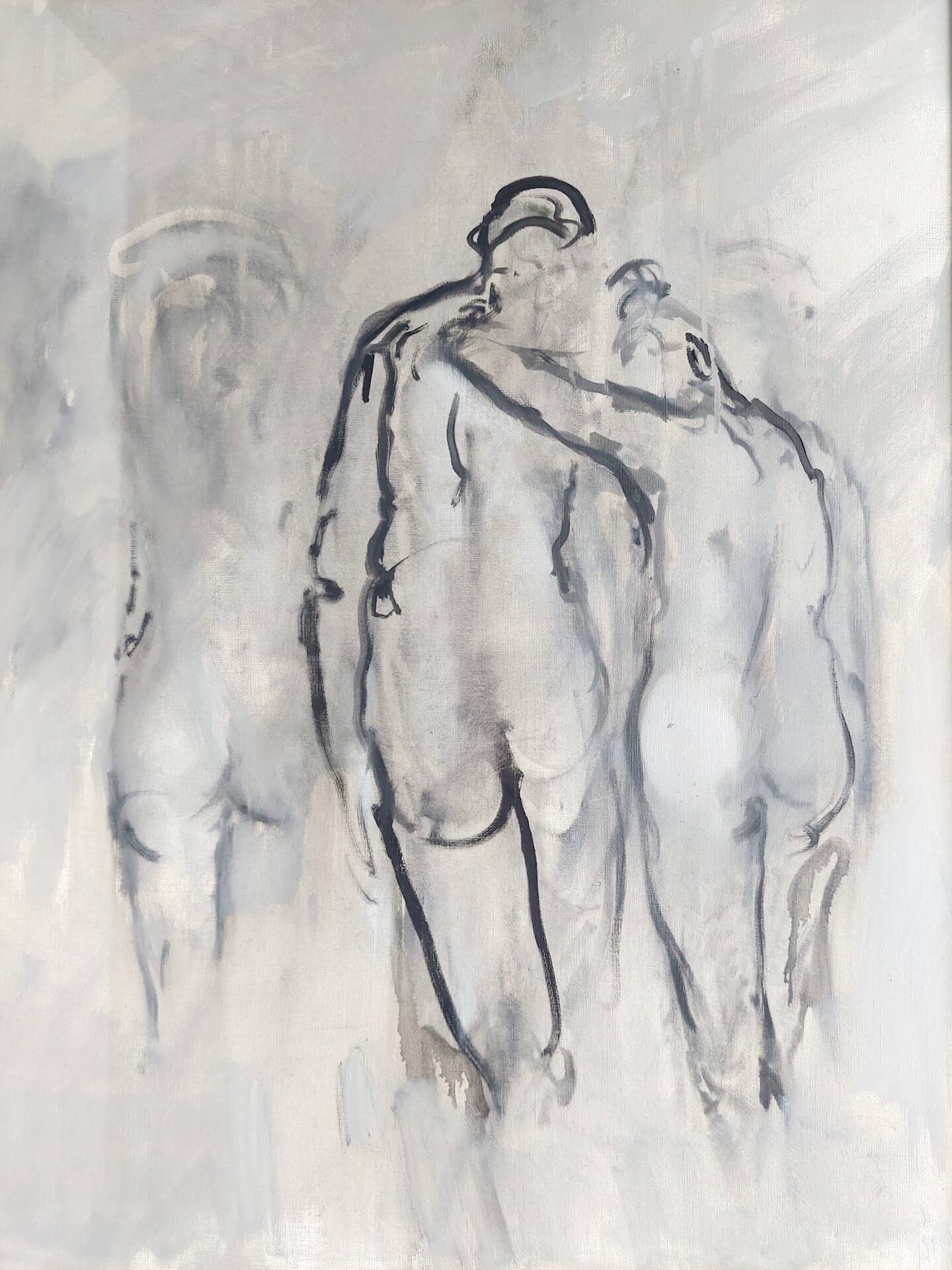 Painting, oil on canvas, nude study.