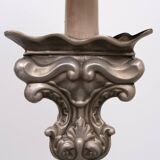 Stunning Antique Pewter Rococo Candlestick floor lamp Italy