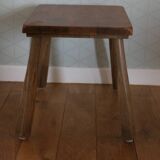2 brutalist wooden nesting tables