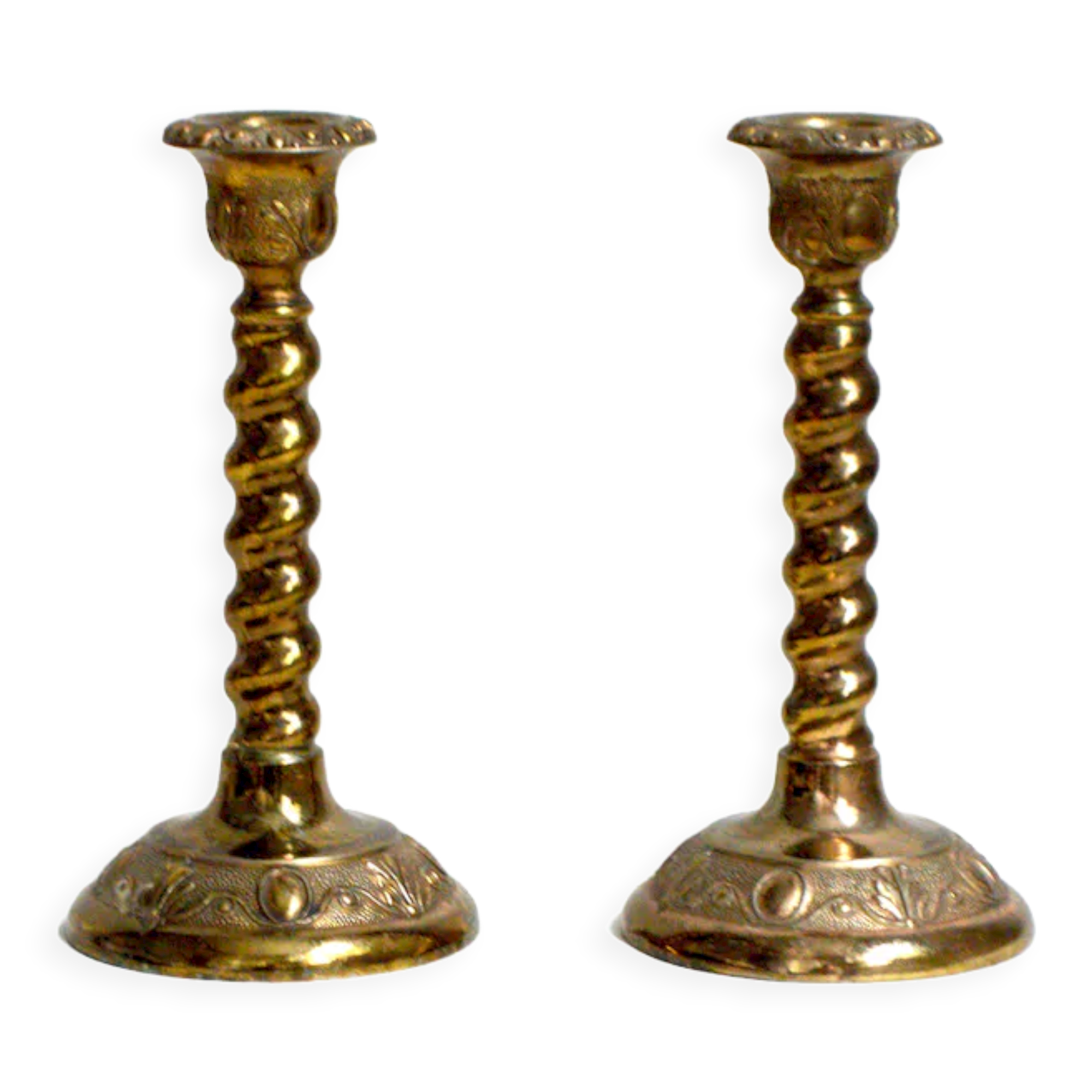 Pair of English candle holders