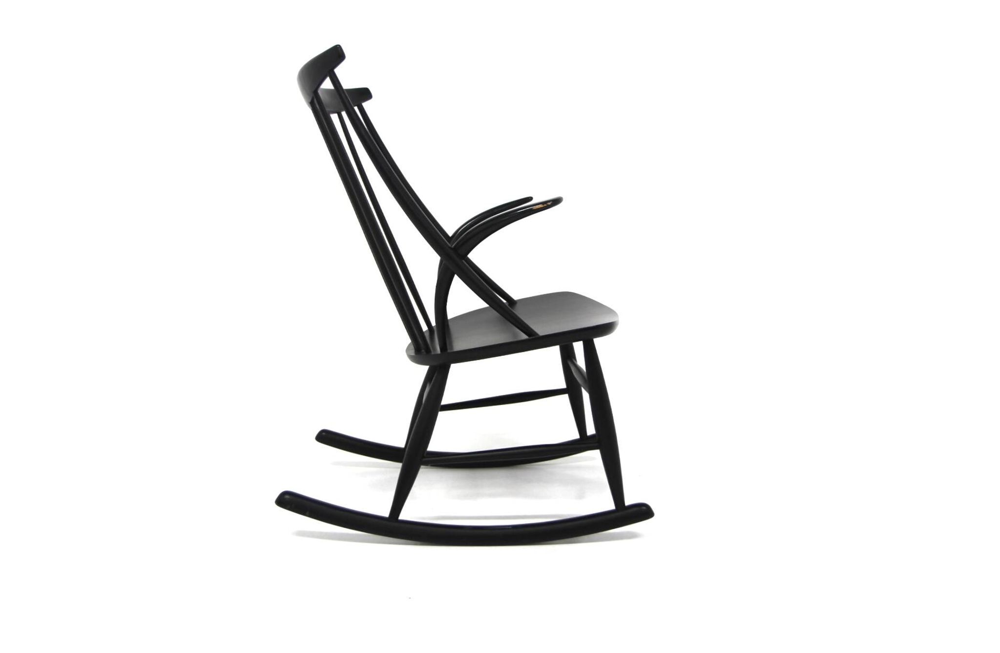 Rocking-chair en hêtre, Illum Wikkelsø, N. Eilersen, Danemark, 1960