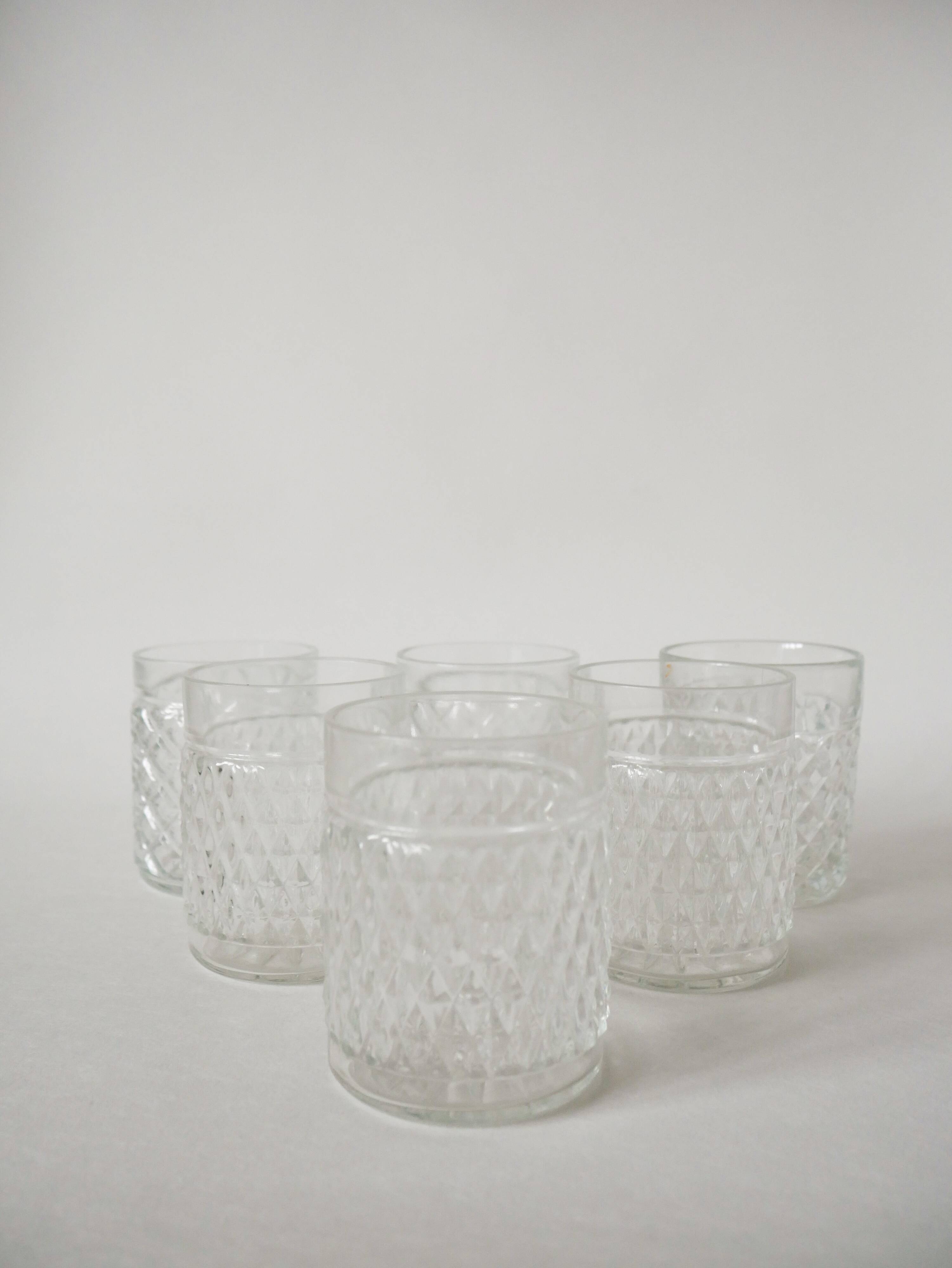 ensemble de 6 verres à whisky 1970
