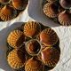 Set of 12 oyster or shell plates in glazed brown ceramic D