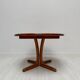 1970s vintage Danish round teak extendable dining table by Langeskov Møbelfabrik