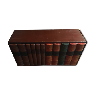 Hidden box fake books wood and leather