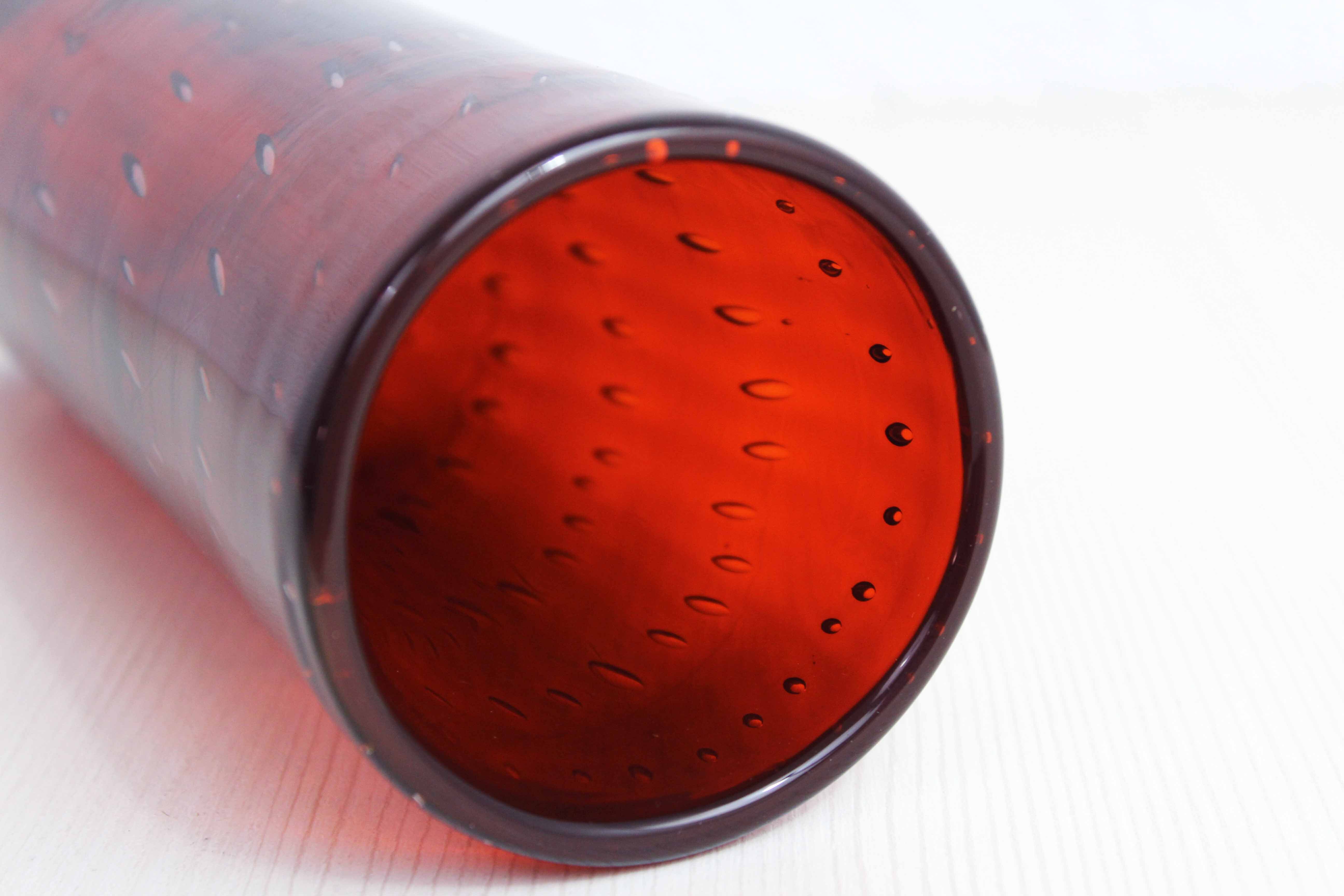 Orange vintage glass vase