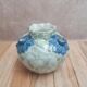 Flower vase in earthenware, blue floral decoration – antique
