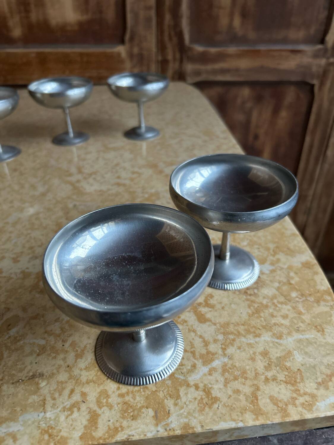 Set of 5 vintage footed dessert bowls