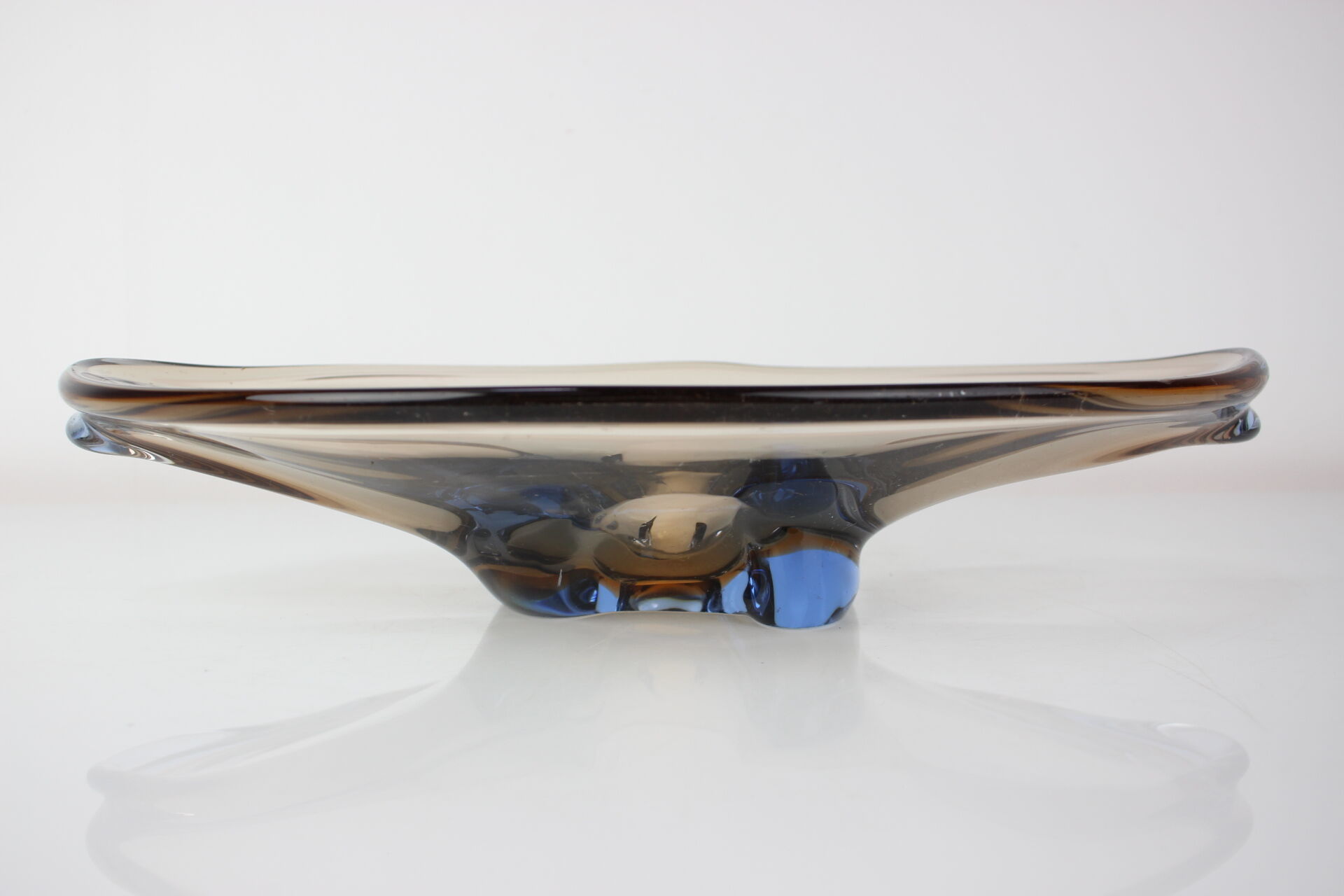 Mid-Century Art Glass Bowl by Zelezno Borske Sklo, 1960's