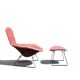 Bird Chair & Ottoman Harry Bertoia for Knoll - Black Mesh & Red Fabric