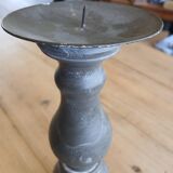 Candle holder in patinated wood