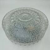 Cast glass ceiling lamp with relief