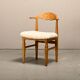 Henning Kjærnulf dining chairs set in Oak and Sheepskin, Denmark, 1960s