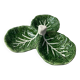 Cabbage leaf serving dish in majolica