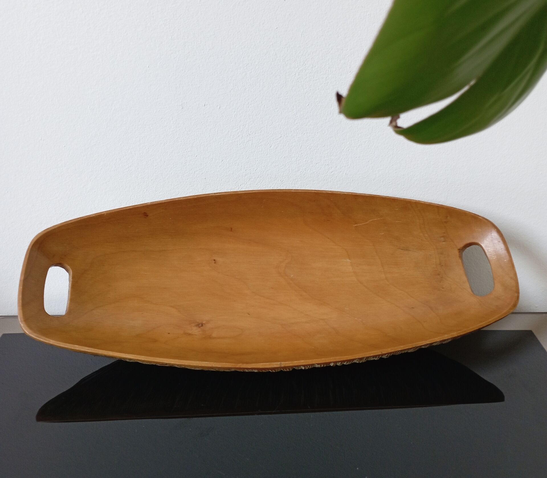 Vintage wooden plate by Aldo Tura for Macabo Italy