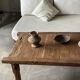Large upcycled golden teak coffee table L1m60 W70 H45