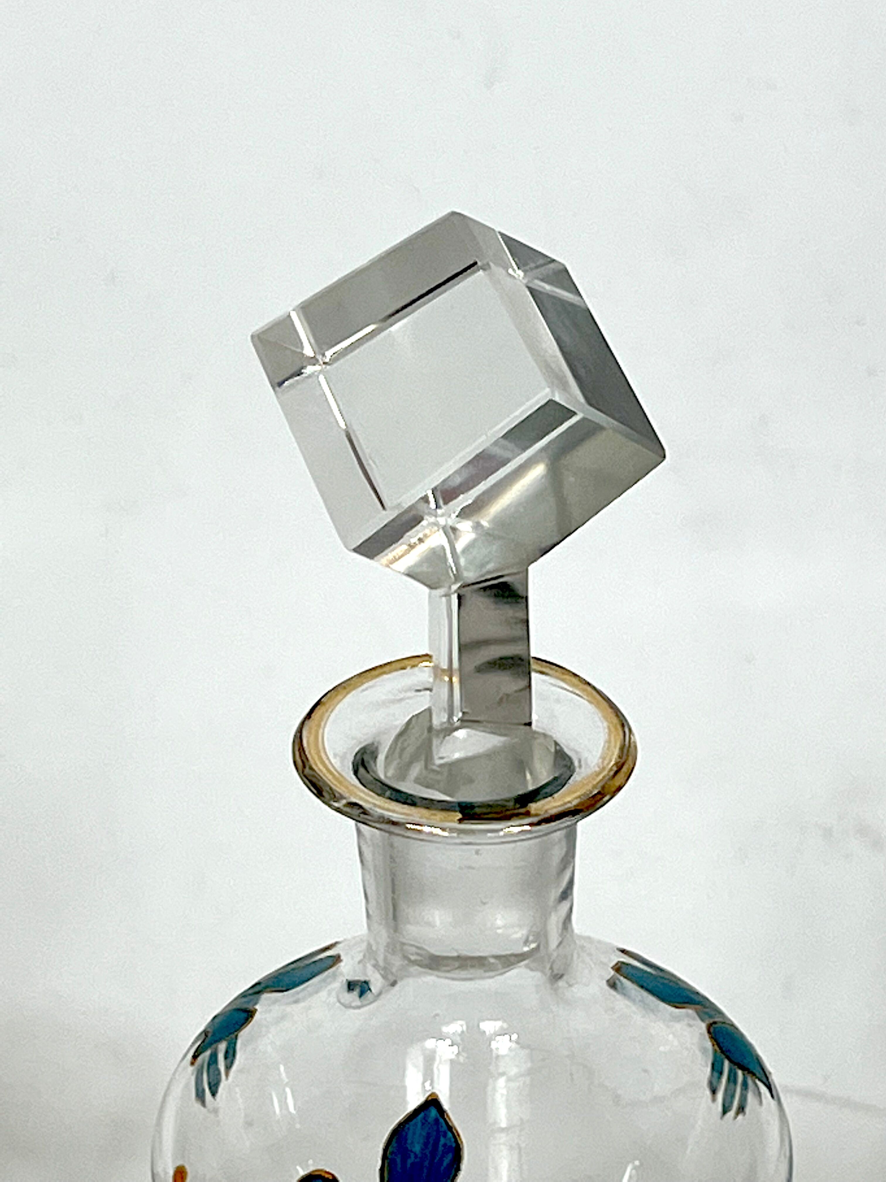 Italian Art Nouveau glass liquor set from 1920s