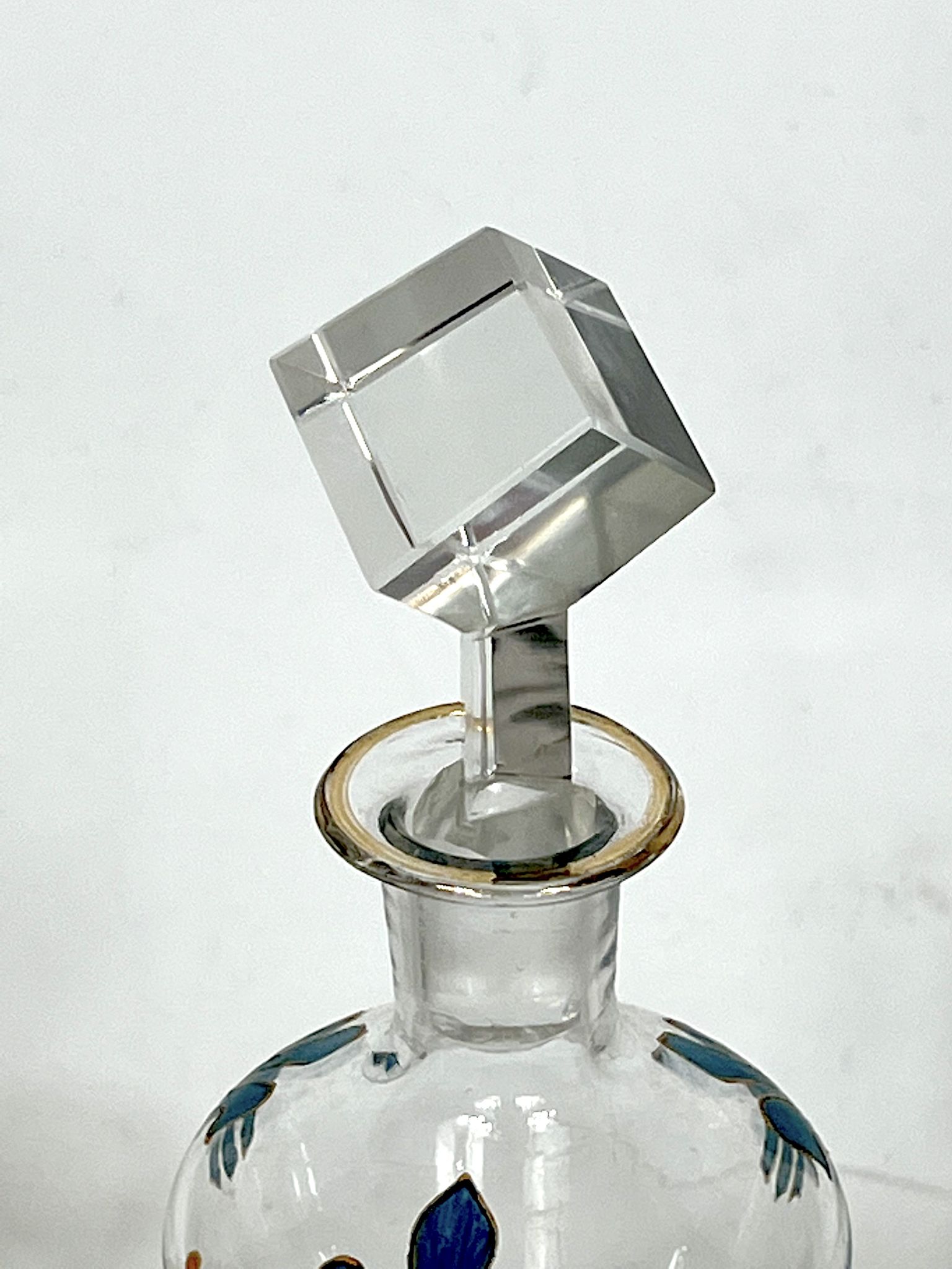 Italian Art Nouveau glass liquor set from 1920s