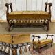 Banquette de fenêtre en noyer début XXème