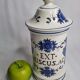 Apothecary pot "Ex. ruscus" decorated with Chimera decoration in glazed ceramic of St-Clément, 31 cm