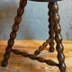 Tripod stool solid wood turned vintage