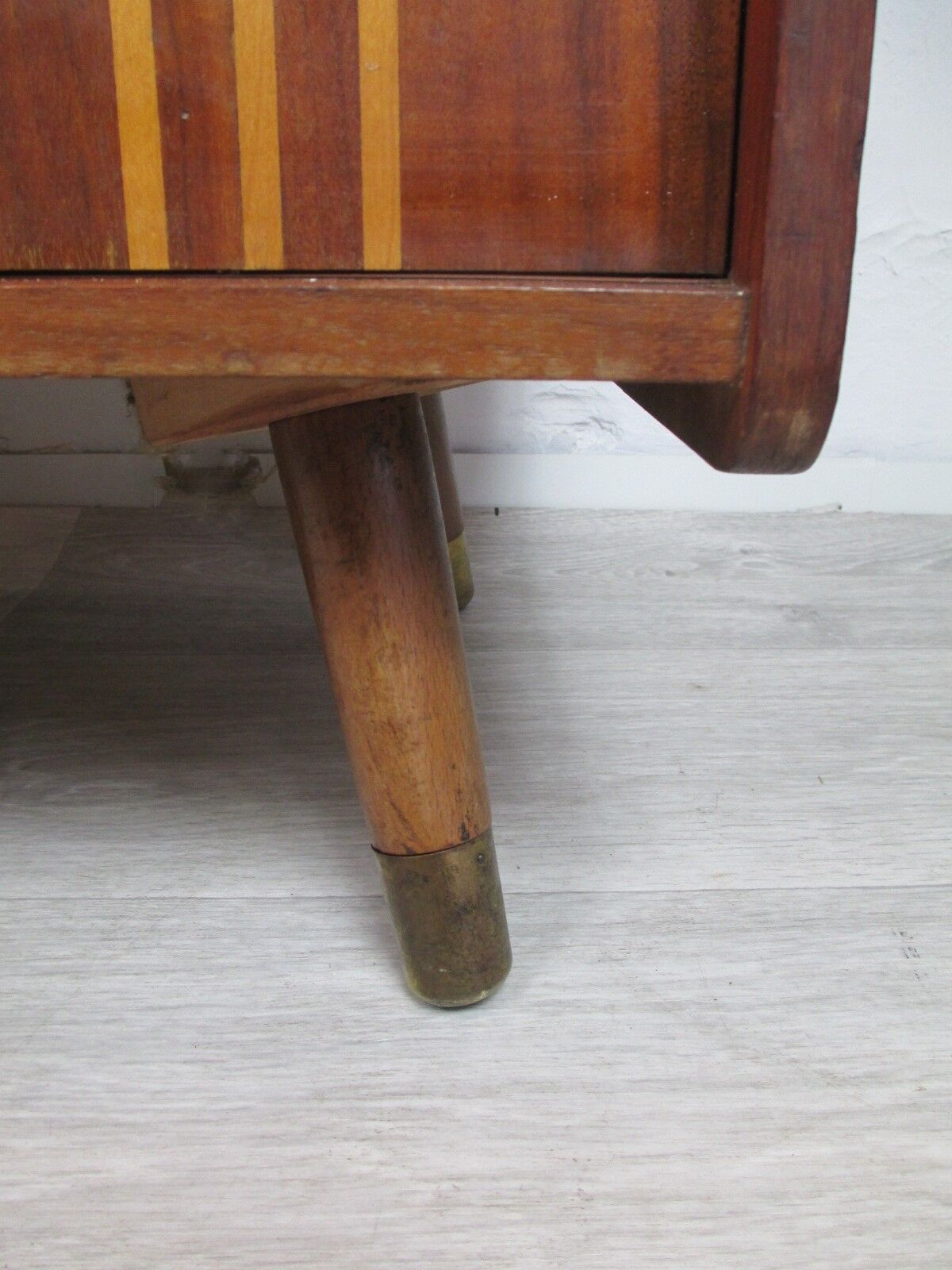 German walnut veneer shoe cabinet, 1960boi