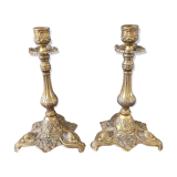 Pair of brass candlesticks