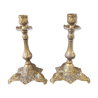 Pair of brass candlesticks