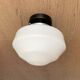 Applique plafonnier rond en verre opaline blanc 1950 1960 vintage LAMP-7272