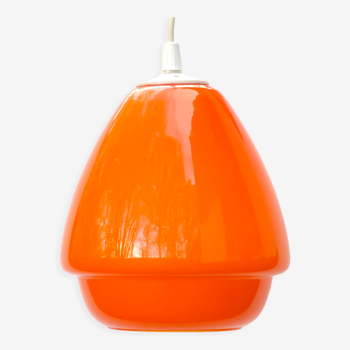 Suspension opaline orange, années 70