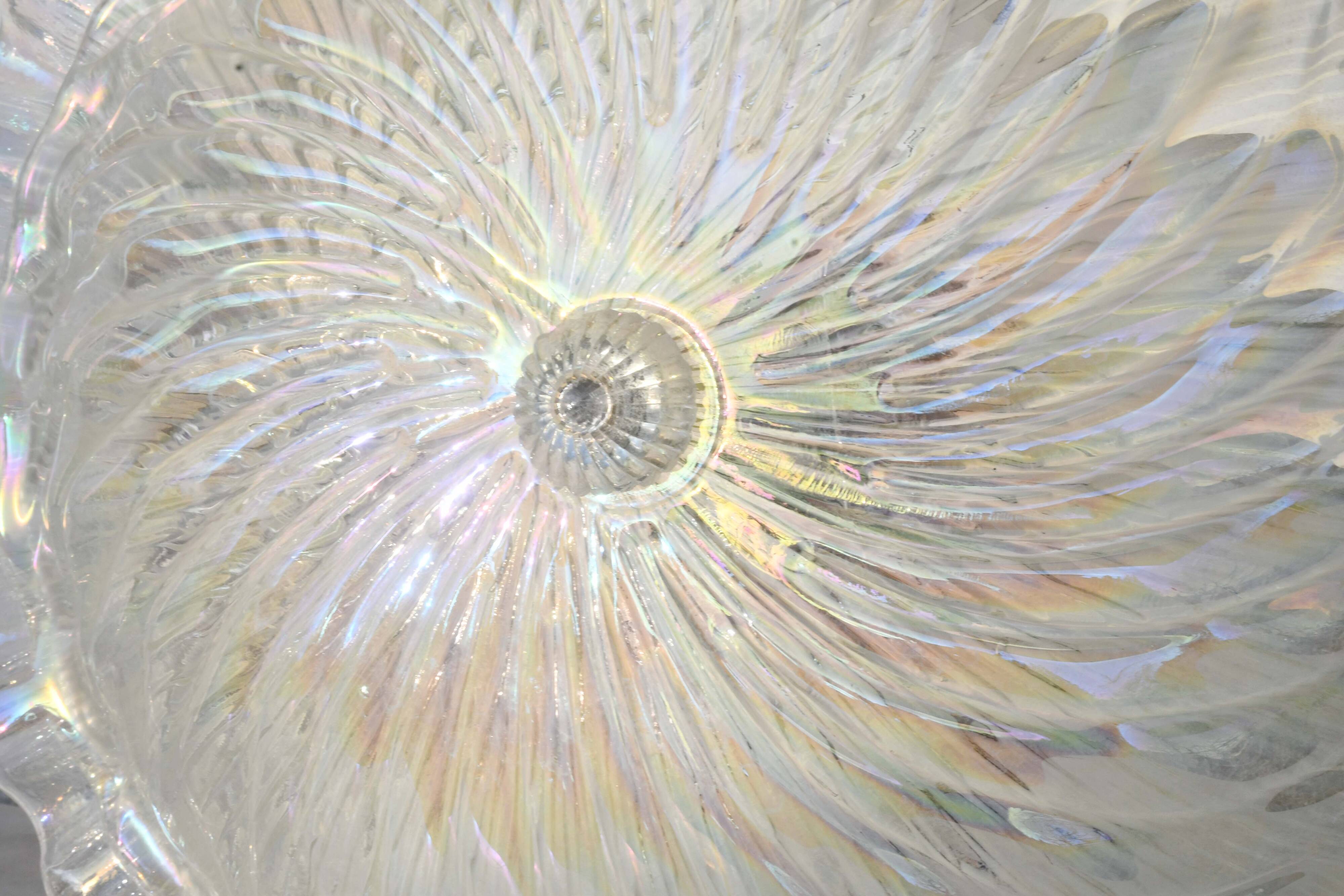 Plafonnier en verre irisé de Murano, 1970
