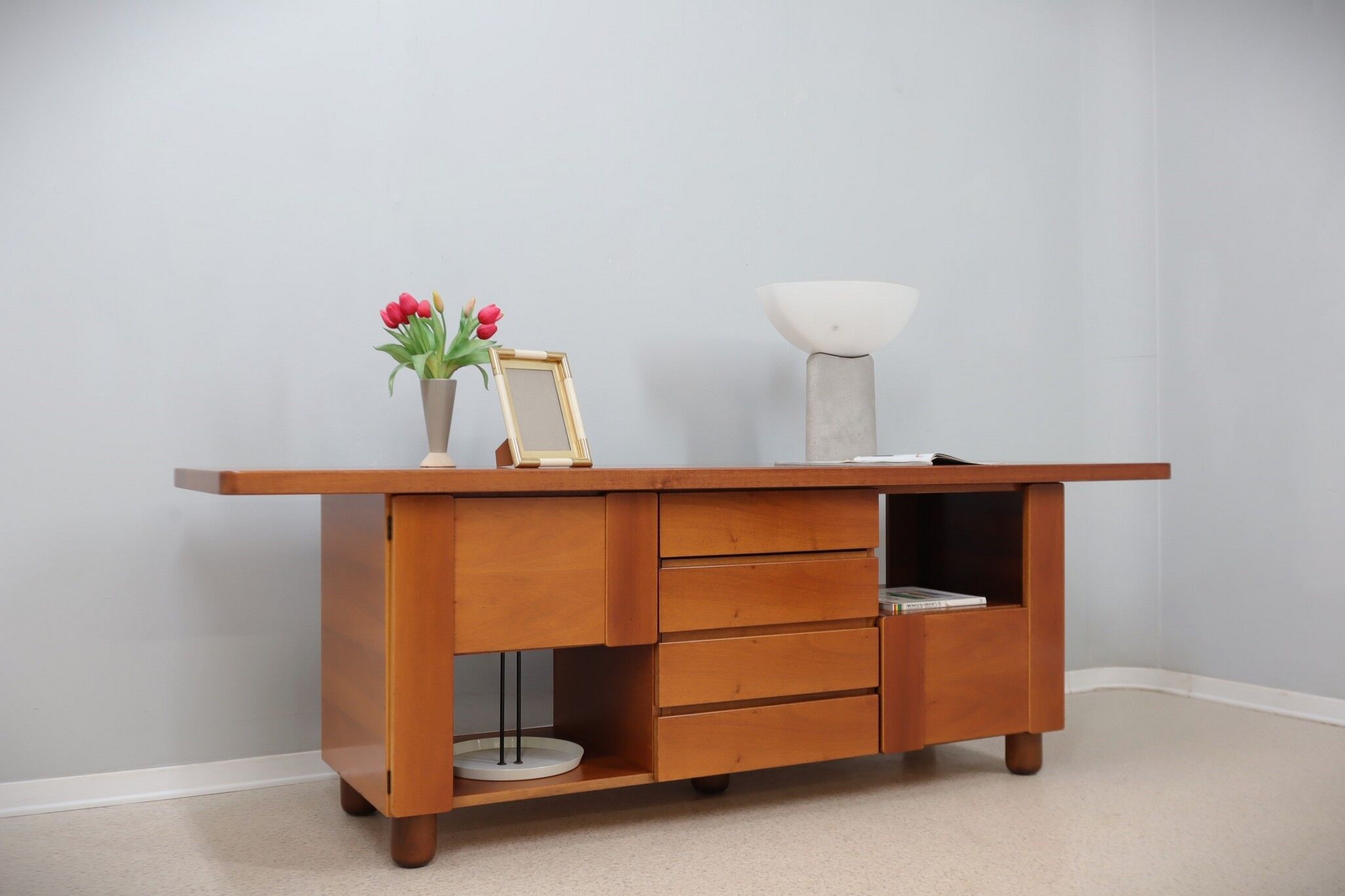 Vintage walnut sideboard Mobil Girgi 1970s