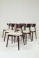 Set of 6 heritage herringbone linen beige dining chairs.