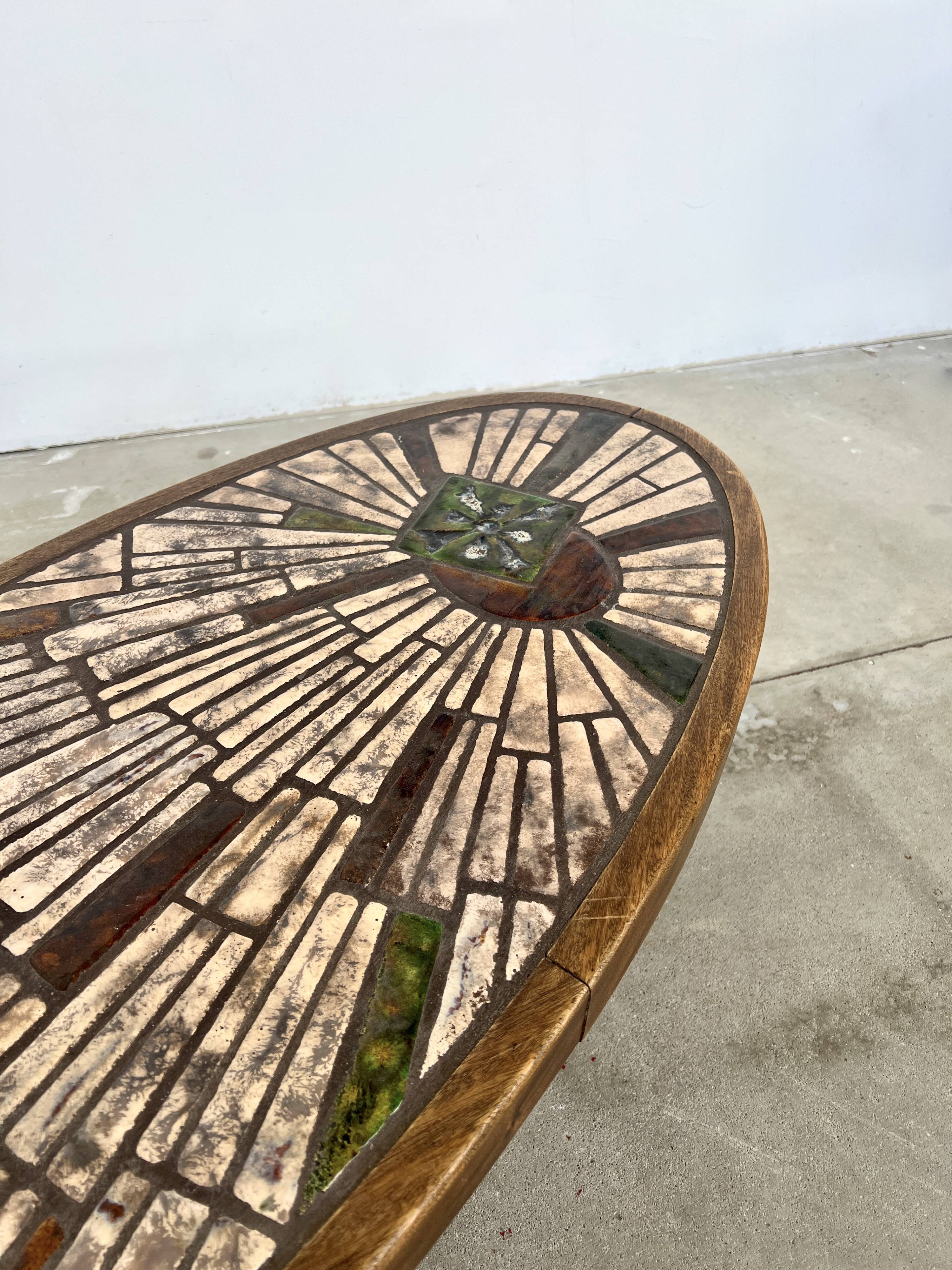 Vallauris oval ceramic coffee table