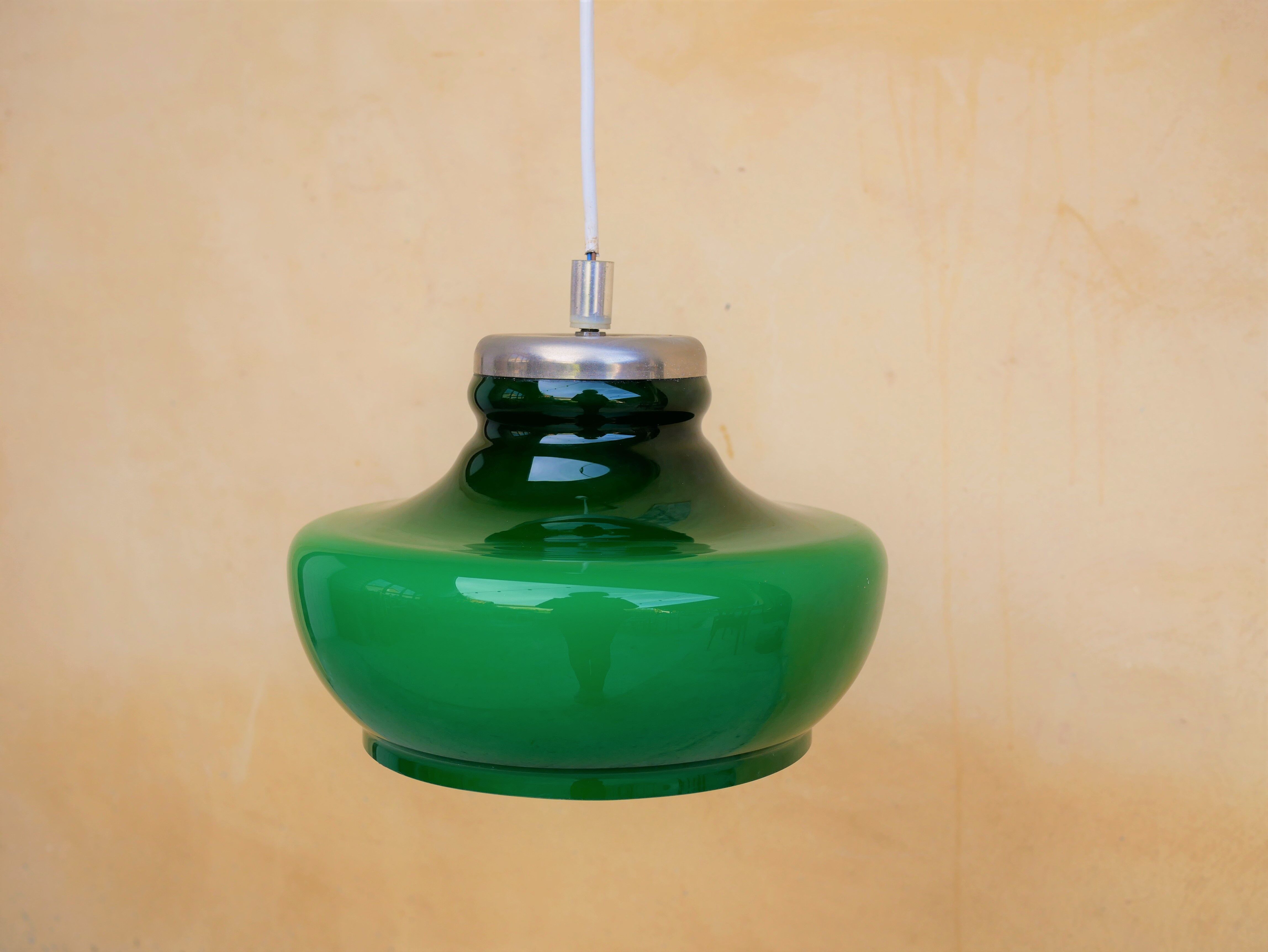 Vintage green glass suspension