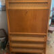 Vintage wooden and rattan secretary