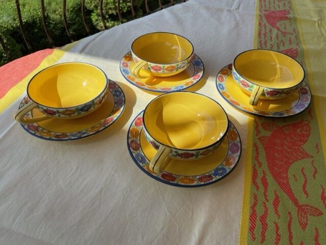 Lunches or chocolate cups, antique, earthenware from Provence