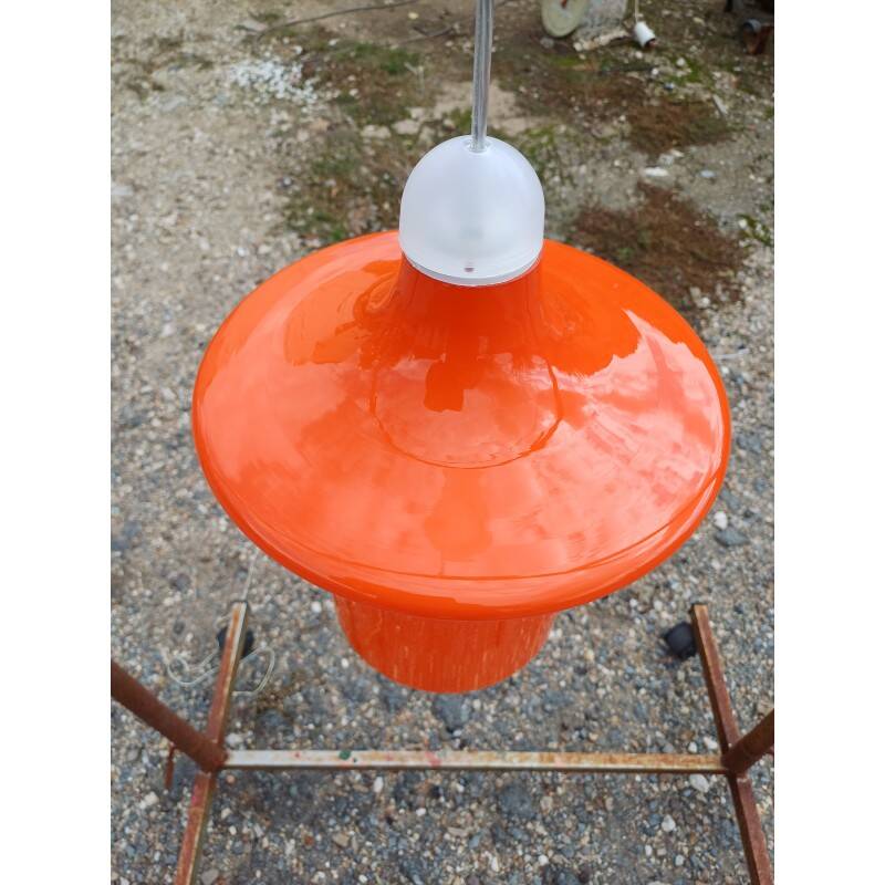 Vintage 70s opaline pendant light